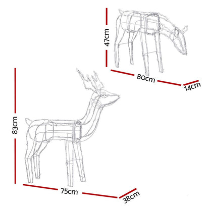 Jingle Jollys Occasions > Christmas > Outdoor Decorations & Lights 2 PCS Christmas Lights Reindeers 200 LED Decorations Jingle Jollys
