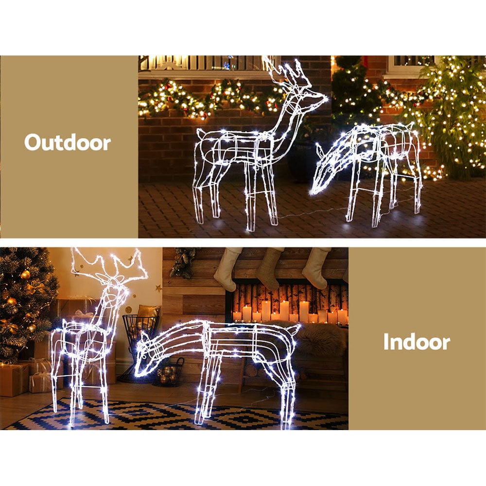 Jingle Jollys Occasions > Christmas > Outdoor Decorations & Lights 2 PCS Christmas Lights Reindeers 200 LED Decorations Jingle Jollys