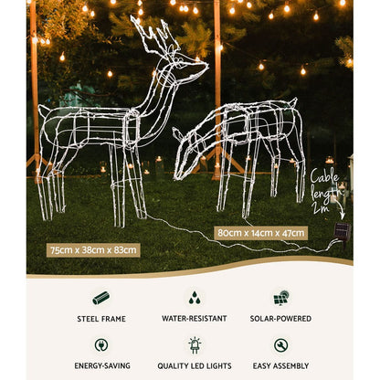 Jingle Jollys Occasions > Christmas > Outdoor Decorations & Lights 2 PCS Christmas Lights Reindeers 200 LED Decorations Jingle Jollys