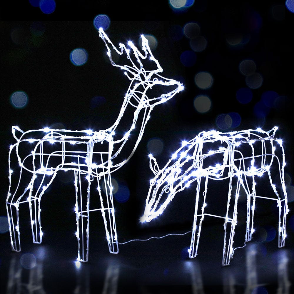 Jingle Jollys Occasions > Christmas > Outdoor Decorations & Lights 2 PCS Christmas Lights Reindeers 200 LED Decorations Jingle Jollys