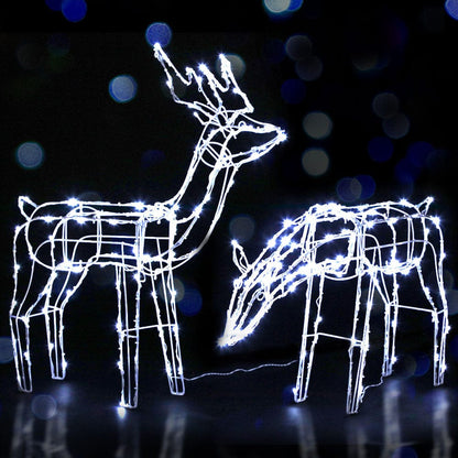 Jingle Jollys Occasions > Christmas > Outdoor Decorations & Lights 2 PCS Christmas Lights Reindeers 200 LED Decorations Jingle Jollys