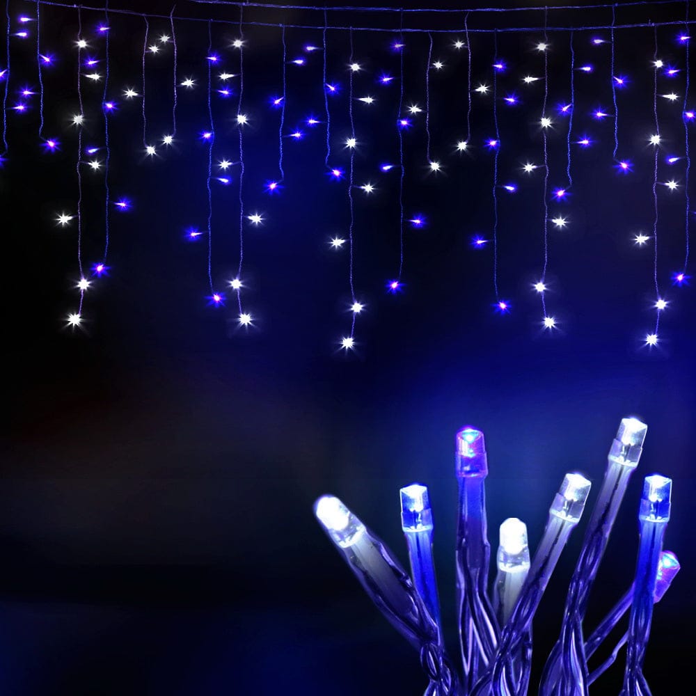 Jingle Jollys Occasions > Christmas > Outdoor Decorations & Lights 20M Christmas Lights Icicle Light 800 LED Blue White Decor Jingle Jollys