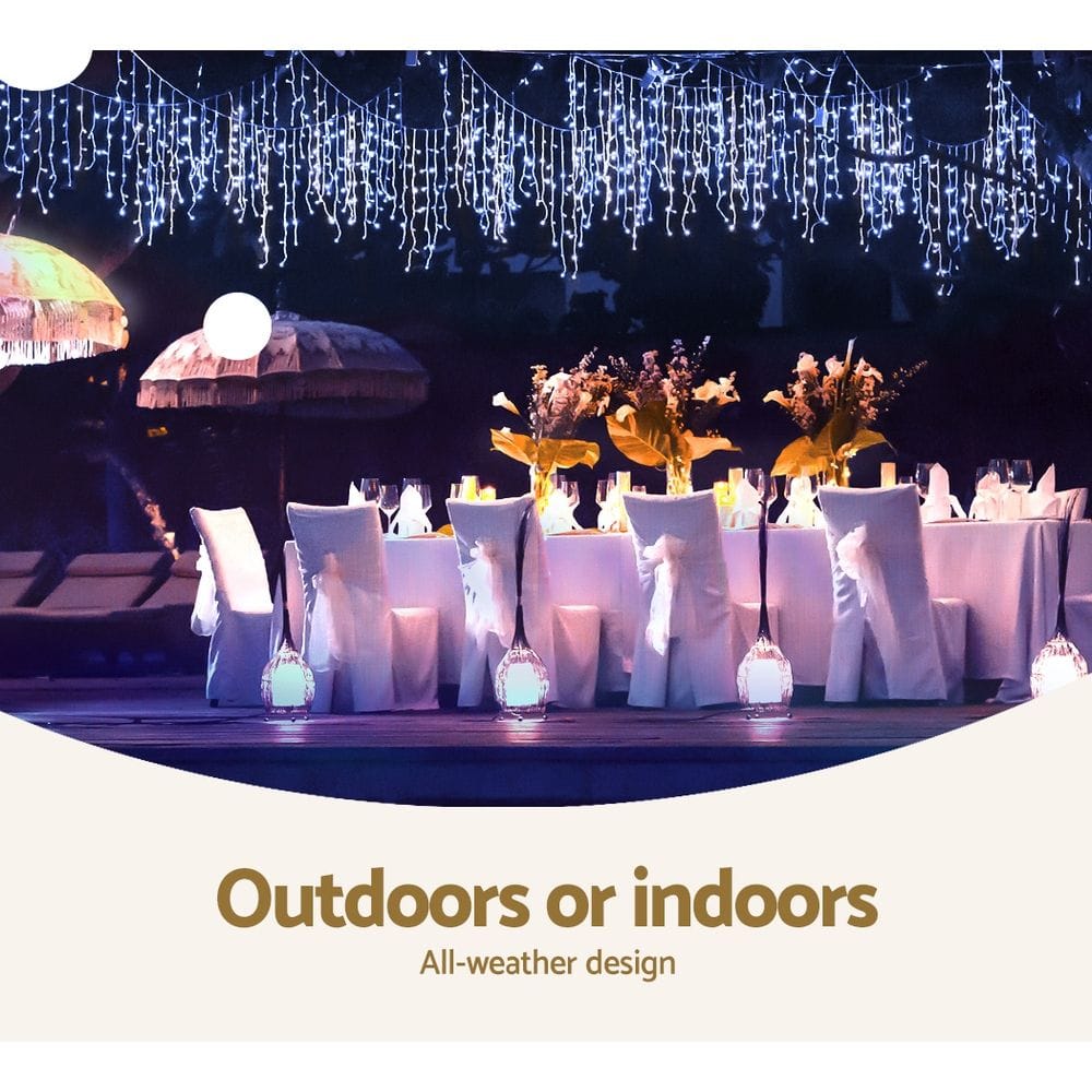 Jingle Jollys Occasions > Christmas > Outdoor Decorations & Lights 20M Christmas Lights Icicle Light 800 LED Blue White Decor Jingle Jollys