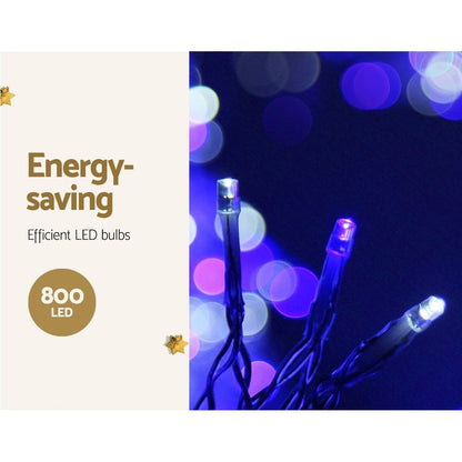 Jingle Jollys Occasions > Christmas > Outdoor Decorations & Lights 20M Christmas Lights Icicle Light 800 LED Blue White Decor Jingle Jollys