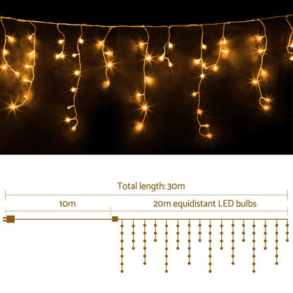 Jingle Jollys Occasions > Christmas > Outdoor Decorations & Lights 20M Christmas Lights Icicle Light 800 LED Warm White Decor Jingle Jollys