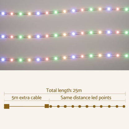 Jingle Jollys Occasions > Christmas > Outdoor Decorations & Lights 20M Christmas Lights String Rope Light Decorations 600 LED Colorful Jingle Jollys