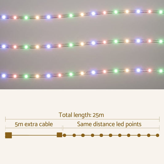 Jingle Jollys Occasions > Christmas > Outdoor Decorations & Lights 20M Christmas Lights String Rope Light Decorations 600 LED Colorful Jingle Jollys