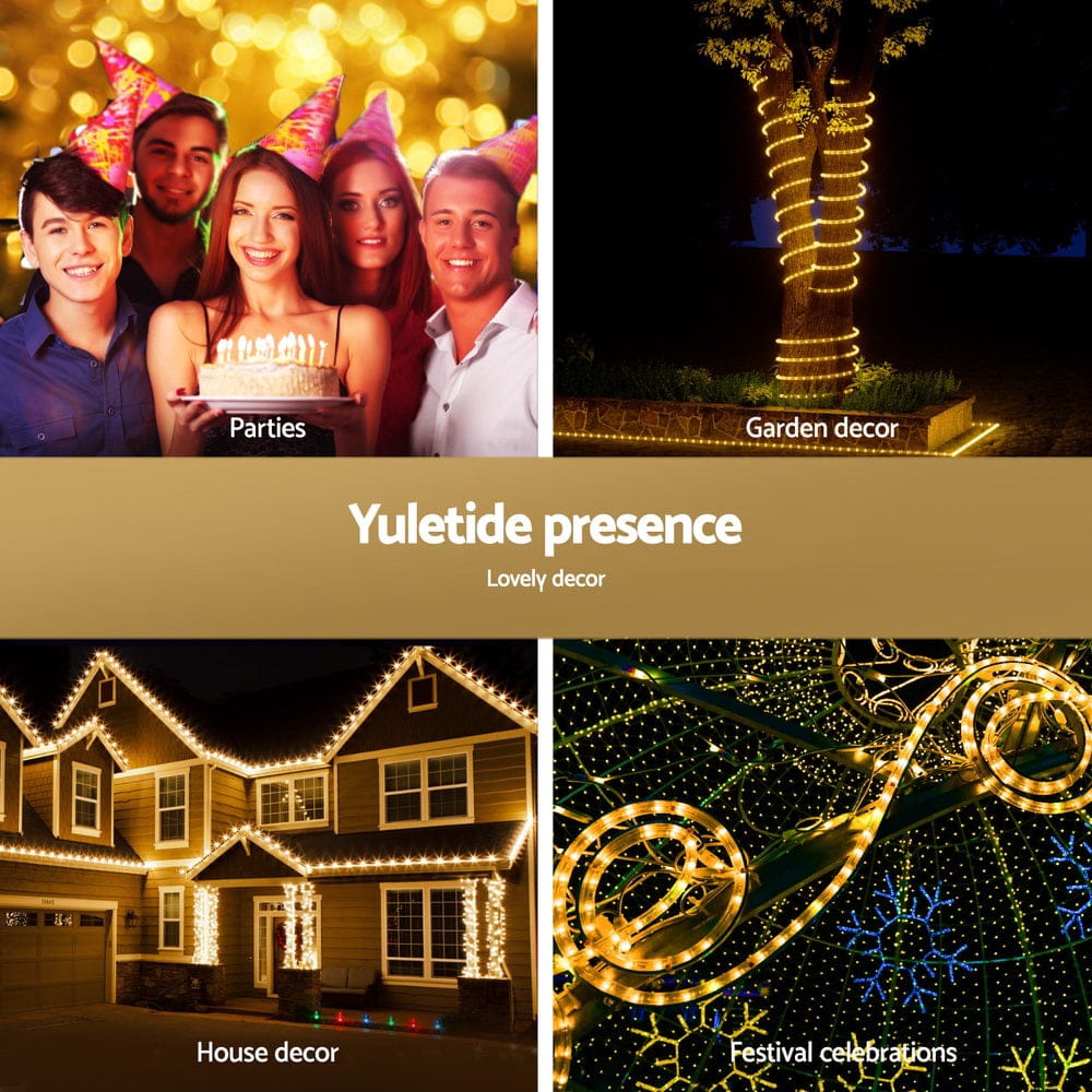 Jingle Jollys Occasions > Christmas > Outdoor Decorations & Lights 20M Christmas Lights String Rope Light Decorations 600 LED Warm Jingle Jollys