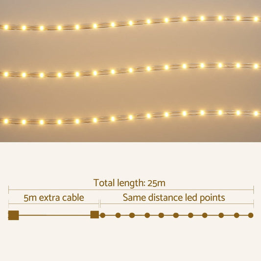 Jingle Jollys Occasions > Christmas > Outdoor Decorations & Lights 20M Christmas Lights String Rope Light Decorations 600 LED Warm Jingle Jollys
