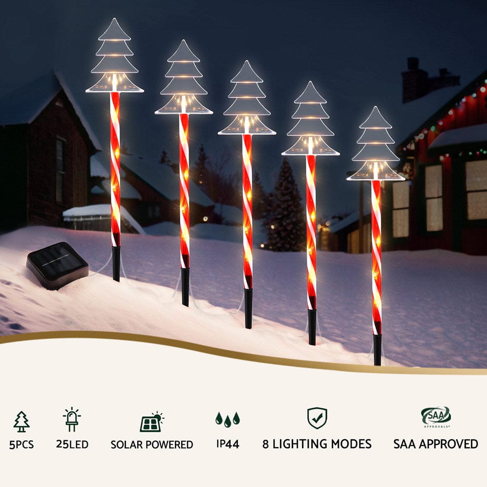 Jingle Jollys Occasions > Christmas > Outdoor Decorations & Lights 25 LED 5 PCS Christmas Lights Path Ground Light Garden Decorations Jingle Jollys