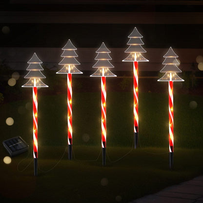 Jingle Jollys Occasions > Christmas > Outdoor Decorations & Lights 25 LED 5 PCS Christmas Lights Path Ground Light Garden Decorations Jingle Jollys