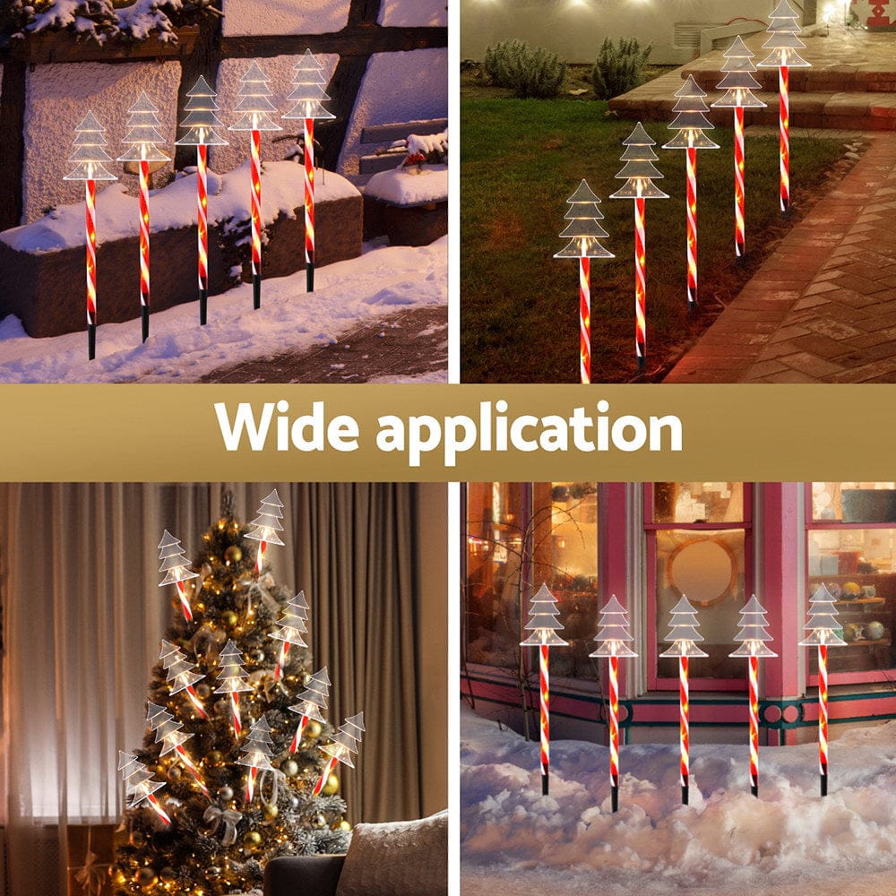 Jingle Jollys Occasions > Christmas > Outdoor Decorations & Lights 25 LED 5 PCS Christmas Lights Path Ground Light Garden Decorations Jingle Jollys
