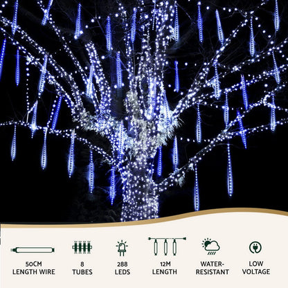 Jingle Jollys Occasions > Christmas > Outdoor Decorations & Lights 288 LED 7M Christmas Lights Icicle Light Falling Metor Jingle Jollys