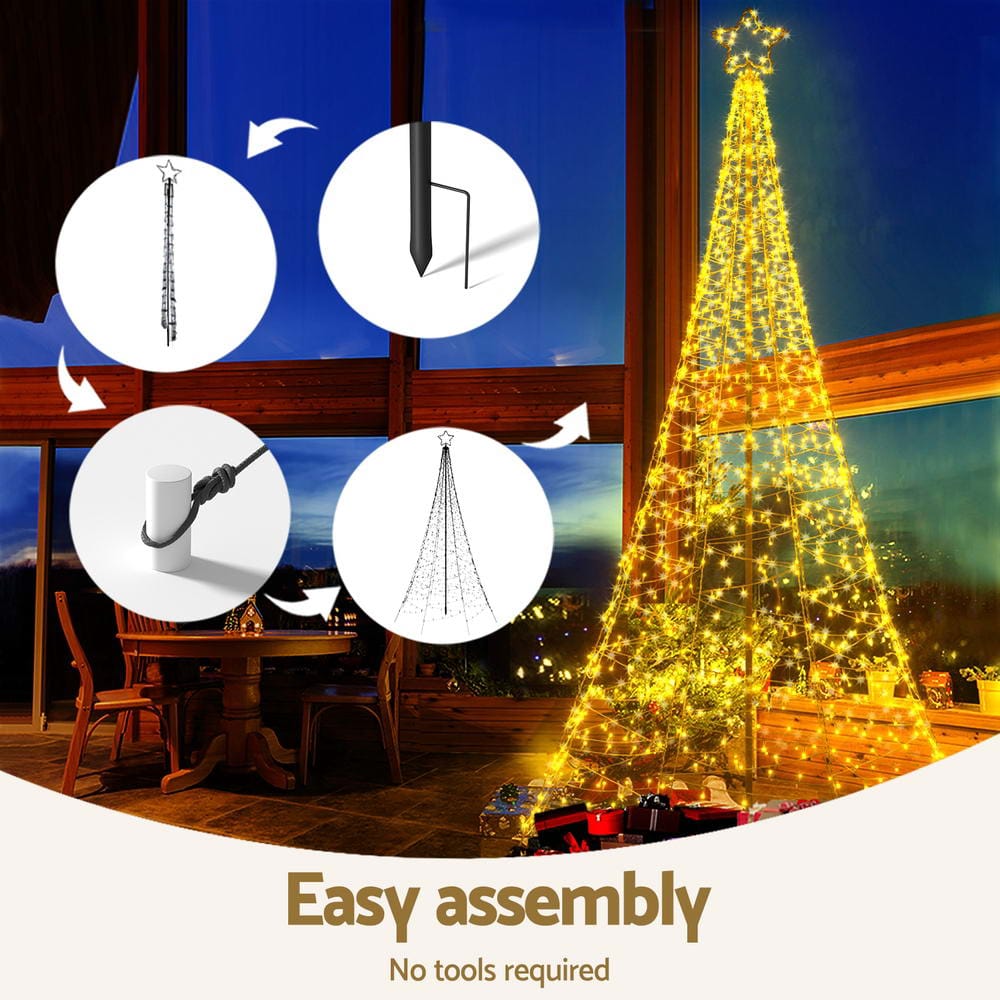 Jingle Jollys Occasions > Christmas > Outdoor Decorations & Lights 3.6M Christmas Tree 800 LED Solar Net Lights Jingle Jollys