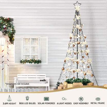 Jingle Jollys Occasions > Christmas > Outdoor Decorations & Lights 3.6M Christmas Tree 800 LED Solar Net Lights Jingle Jollys