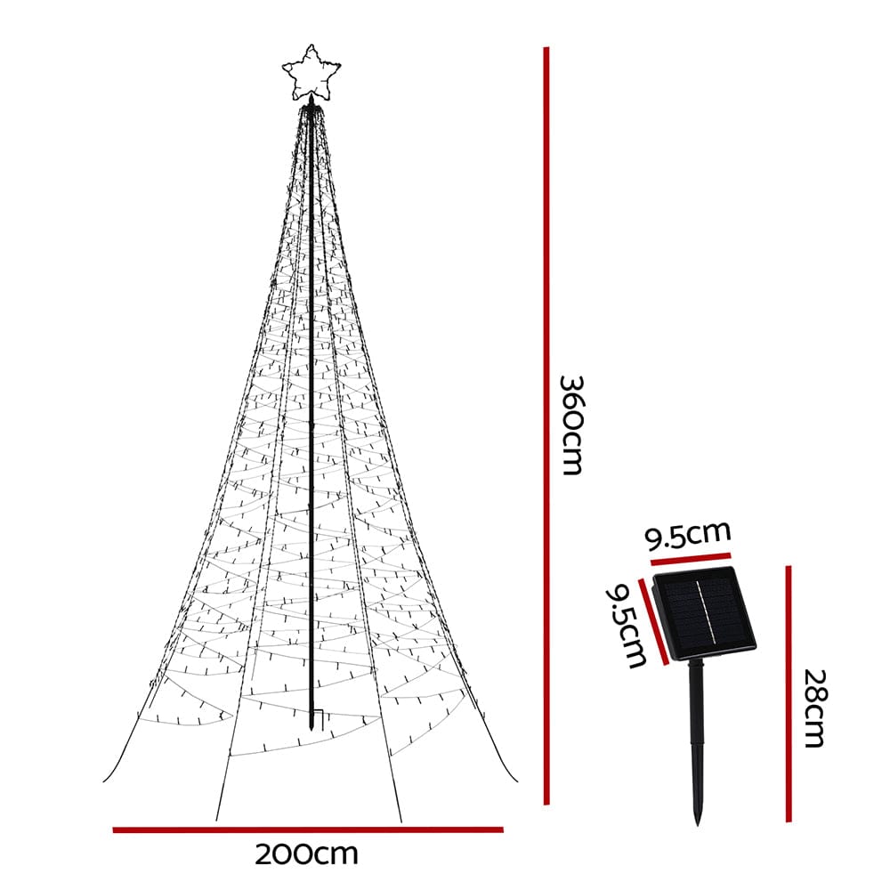 Jingle Jollys Occasions > Christmas > Outdoor Decorations & Lights 3.6M Christmas Tree 800 LED Solar Net Lights Jingle Jollys