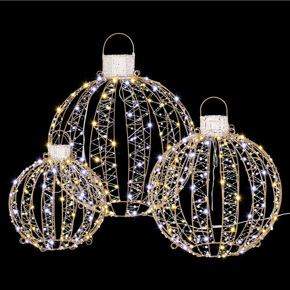 Jingle Jollys Occasions > Christmas > Outdoor Decorations & Lights 3 PCS Christmas Lights 360 LED Fairy Light Ball Decorations Jingle Jollys