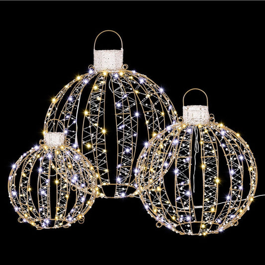 Jingle Jollys Occasions > Christmas > Outdoor Decorations & Lights 3 PCS Christmas Lights 360 LED Fairy Light Ball Decorations Jingle Jollys
