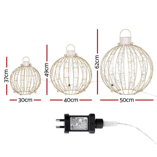 Jingle Jollys Occasions > Christmas > Outdoor Decorations & Lights 3 PCS Christmas Lights 360 LED Fairy Light Ball Decorations Jingle Jollys