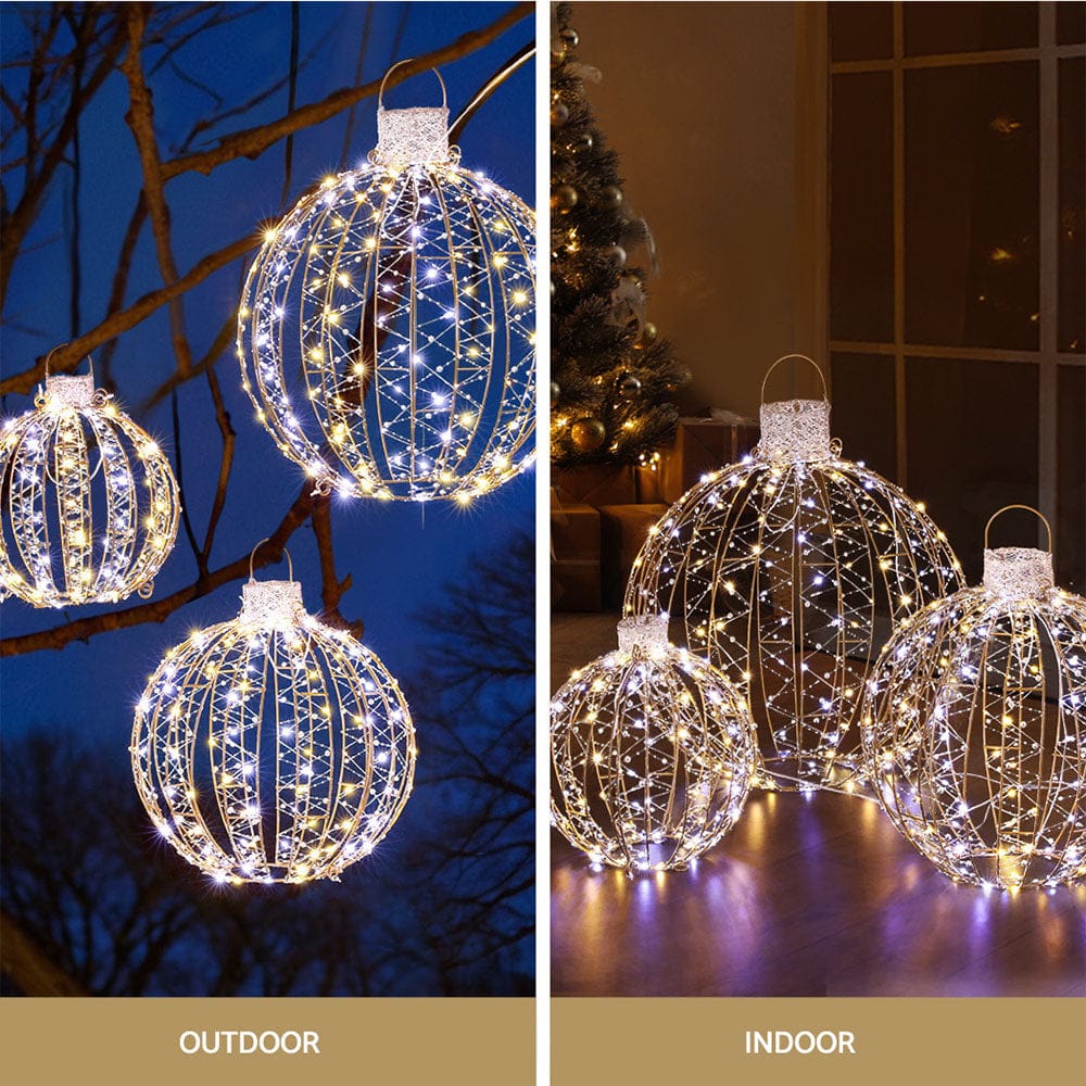 Jingle Jollys Occasions > Christmas > Outdoor Decorations & Lights 3 PCS Christmas Lights 360 LED Fairy Light Ball Decorations Jingle Jollys