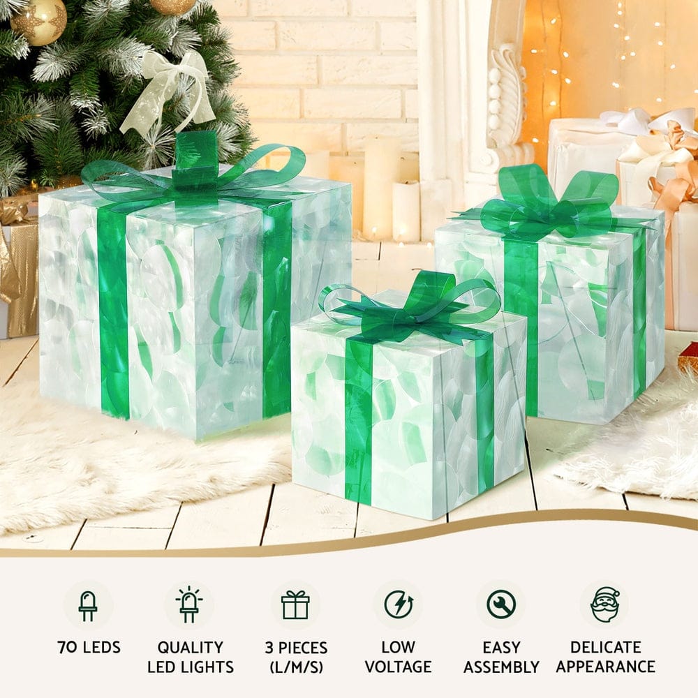 Jingle Jollys Occasions > Christmas > Outdoor Decorations & Lights 3 PCS Christmas Lights 70 LED Fairy Light Gift Box Jingle Jollys