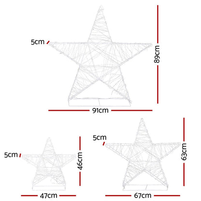 Jingle Jollys Occasions > Christmas > Outdoor Decorations & Lights 3 PCS Christmas Lights 900 LED Fairy Light Star Decorations Jingle Jollys