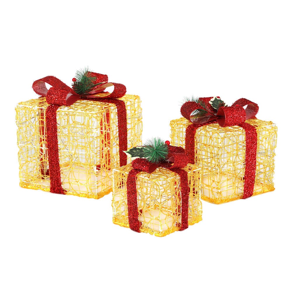 Jingle Jollys Occasions > Christmas > Outdoor Decorations & Lights 3 PCS Christmas Lights Gift Box Set Set 48 LED Decorations Jingle Jollys
