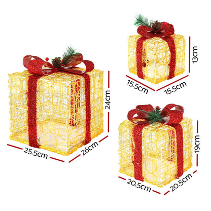 Jingle Jollys Occasions > Christmas > Outdoor Decorations & Lights 3 PCS Christmas Lights Gift Box Set Set 48 LED Decorations Jingle Jollys