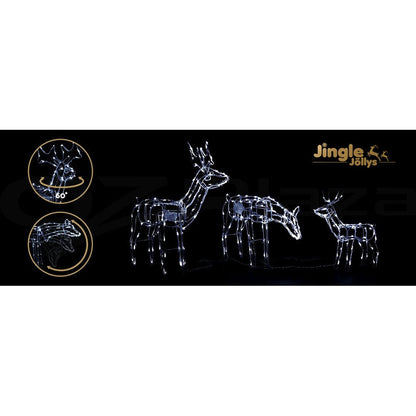 Jingle Jollys Occasions > Christmas > Outdoor Decorations & Lights 3 PCS Christmas Lights Reindeers 250 LED Decorations Jingle Jollys