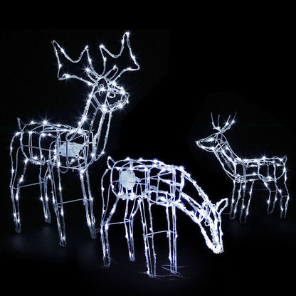 Jingle Jollys Occasions > Christmas > Outdoor Decorations & Lights 3 PCS Christmas Lights Reindeers 250 LED Decorations Jingle Jollys
