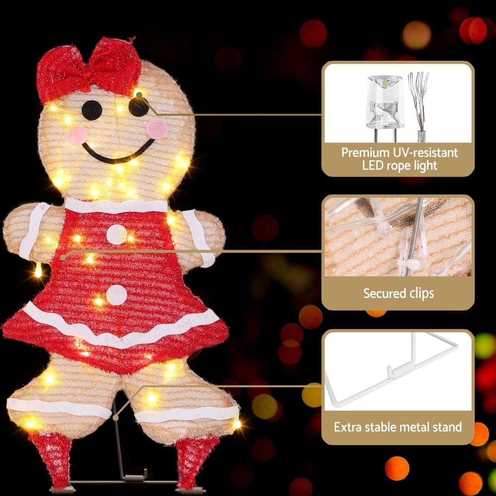 Jingle Jollys Occasions > Christmas > Outdoor Decorations & Lights 30 LED Christmas Lights Gingerbread Motif Fairy Light Decoration Jingle Jollys
