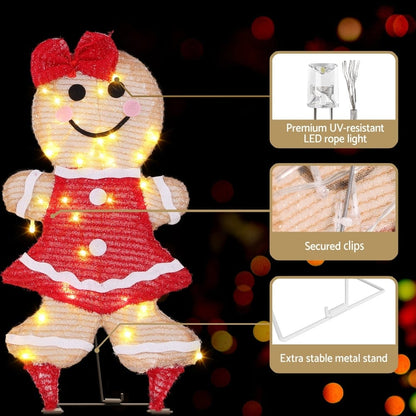 Jingle Jollys Occasions > Christmas > Outdoor Decorations & Lights 30 LED Christmas Lights Gingerbread Motif Fairy Light Decoration Jingle Jollys