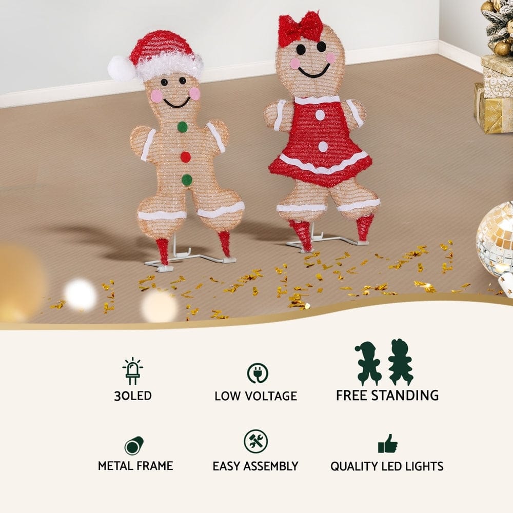 Jingle Jollys Occasions > Christmas > Outdoor Decorations & Lights 30 LED Christmas Lights Gingerbread Motif Fairy Light Decoration Jingle Jollys