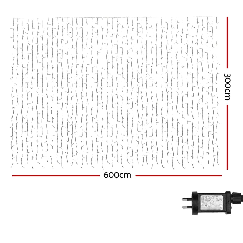 Jingle Jollys Occasions > Christmas > Outdoor Decorations & Lights 3X6M Christmas Lights Curtain Light 960 LED RGB Remote Jingle Jollys