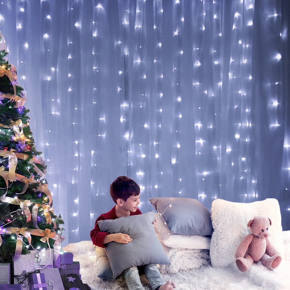 Jingle Jollys Occasions > Christmas > Outdoor Decorations & Lights 3X6M Christmas Lights Curtain Light Cool White 600 LED Jingle Jollys