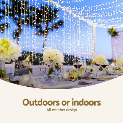 Jingle Jollys Occasions > Christmas > Outdoor Decorations & Lights 3X6M Christmas Lights Curtain Light Cool White 600 LED Jingle Jollys