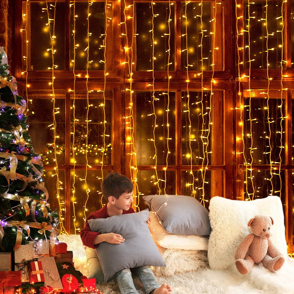 Jingle Jollys Occasions > Christmas > Outdoor Decorations & Lights 3X6M Christmas Lights Curtain Light Warm White 600 LED Jingle Jollys