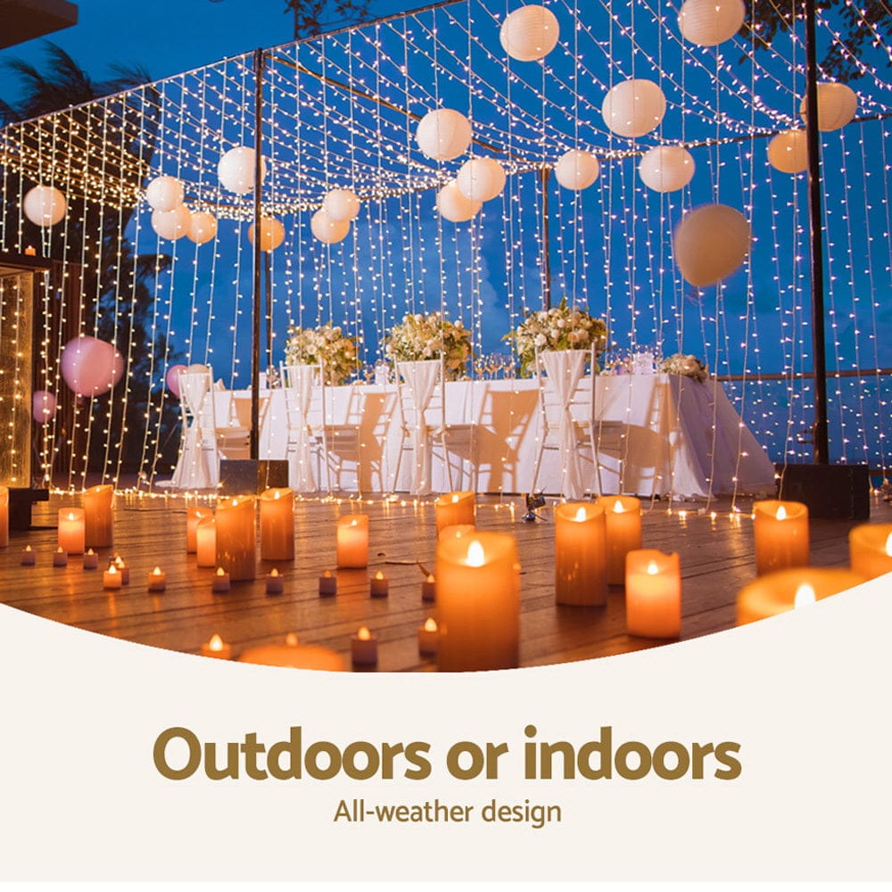Jingle Jollys Occasions > Christmas > Outdoor Decorations & Lights 3X6M Christmas Lights Curtain Light Warm White 600 LED Jingle Jollys