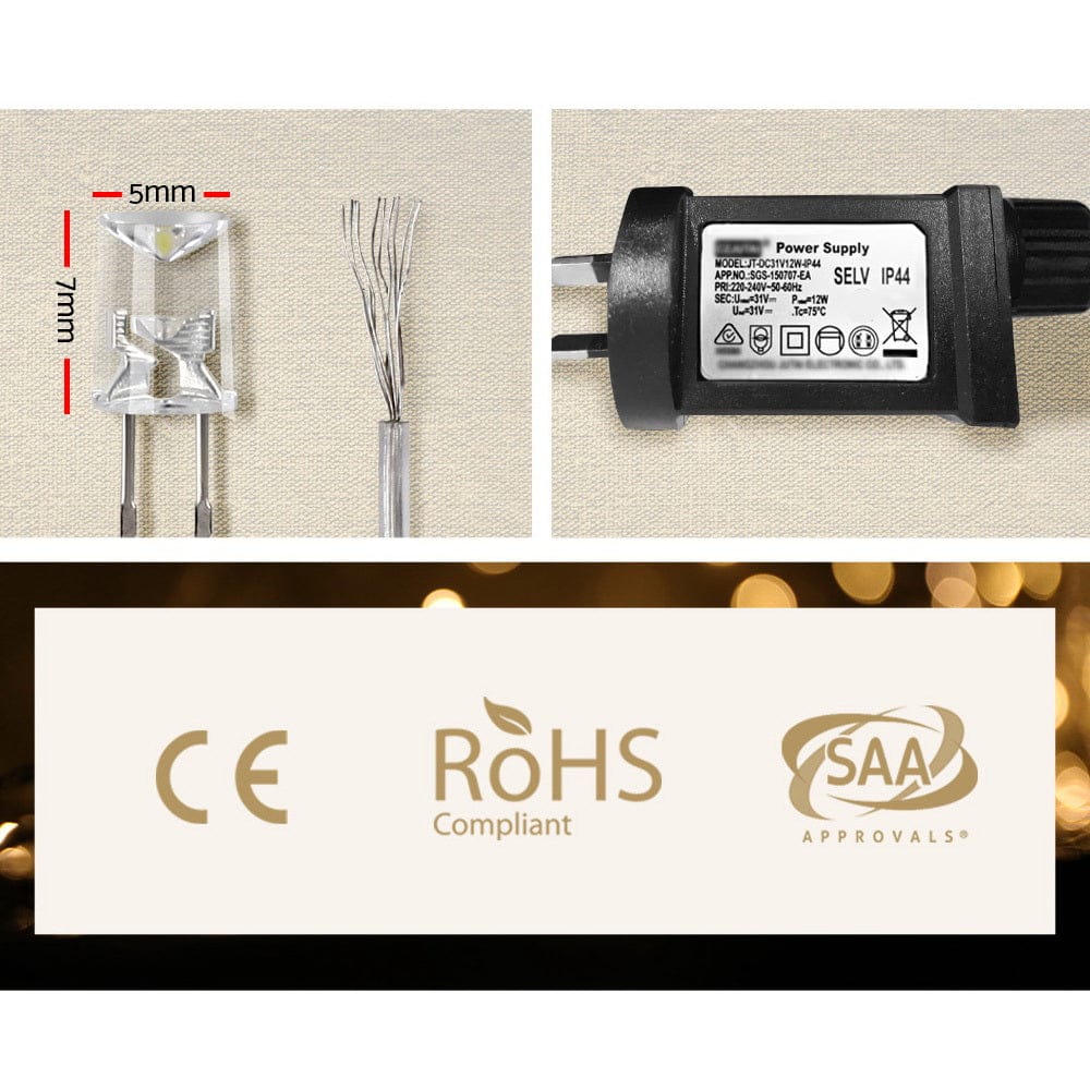 Jingle Jollys Occasions > Christmas > Outdoor Decorations & Lights 3X6M Christmas Lights Curtain Light Warm White 600 LED Jingle Jollys
