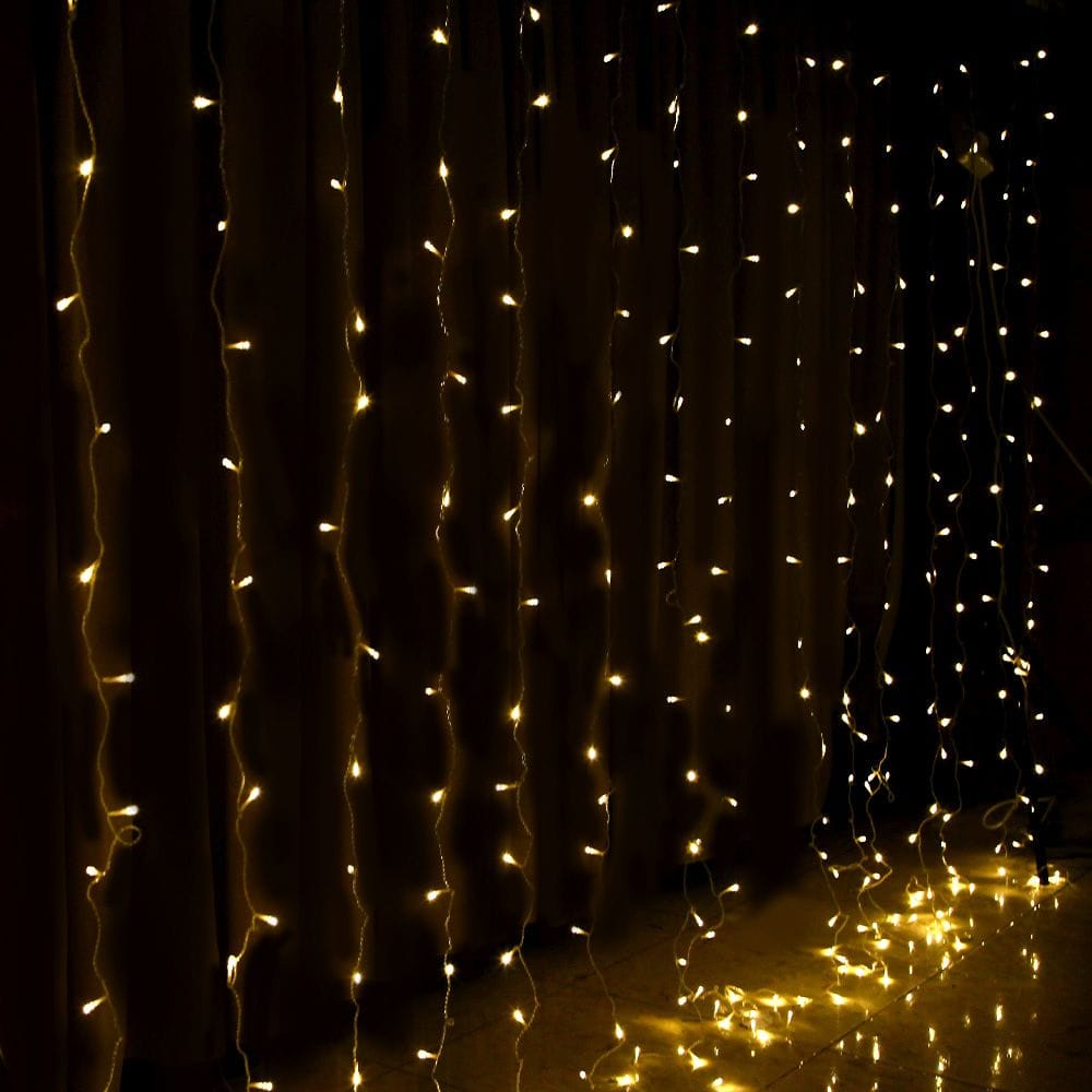 Jingle Jollys Occasions > Christmas > Outdoor Decorations & Lights 3X6M Christmas Lights Curtain Light Warm White 600 LED Jingle Jollys