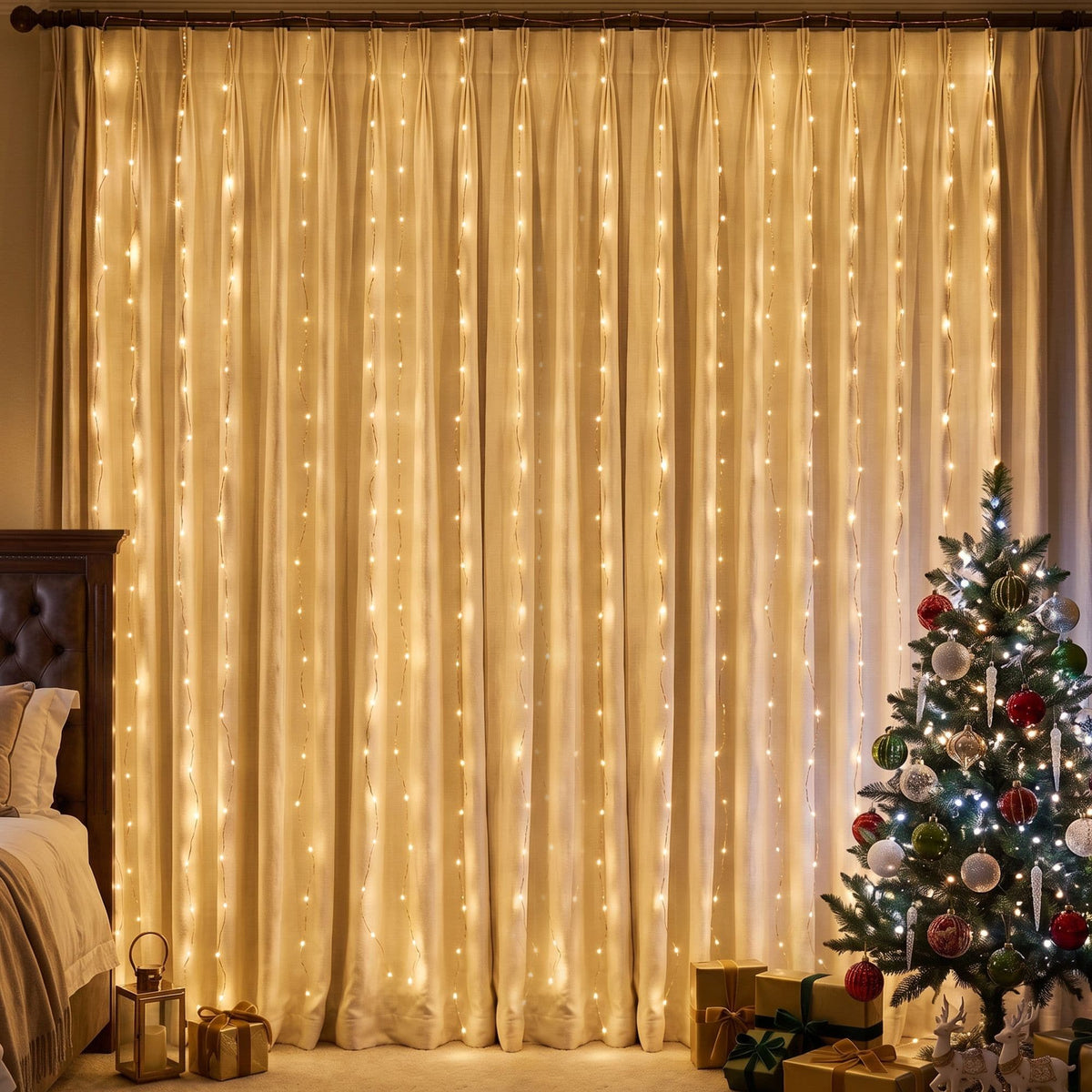 Jingle Jollys Occasions > Christmas > Outdoor Decorations & Lights 3X6M Christmas Lights Curtain Light Warm White 600 LED Jingle Jollys