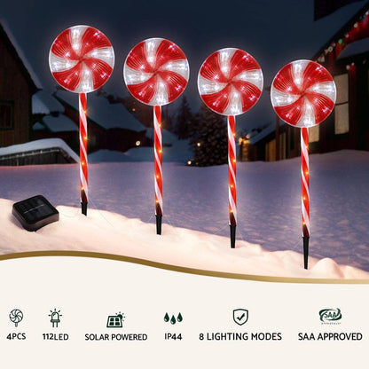 Jingle Jollys Occasions > Christmas > Outdoor Decorations & Lights 4 PCS Christmas Lights Path Ground Light Garden Decoration 112 LED Jingle Jollys