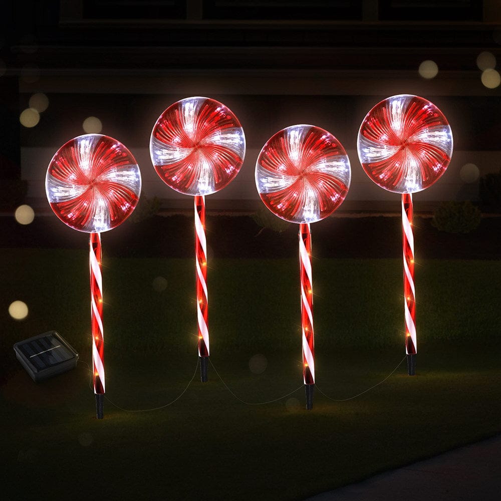 Jingle Jollys Occasions > Christmas > Outdoor Decorations & Lights 4 PCS Christmas Lights Path Ground Light Garden Decoration 112 LED Jingle Jollys