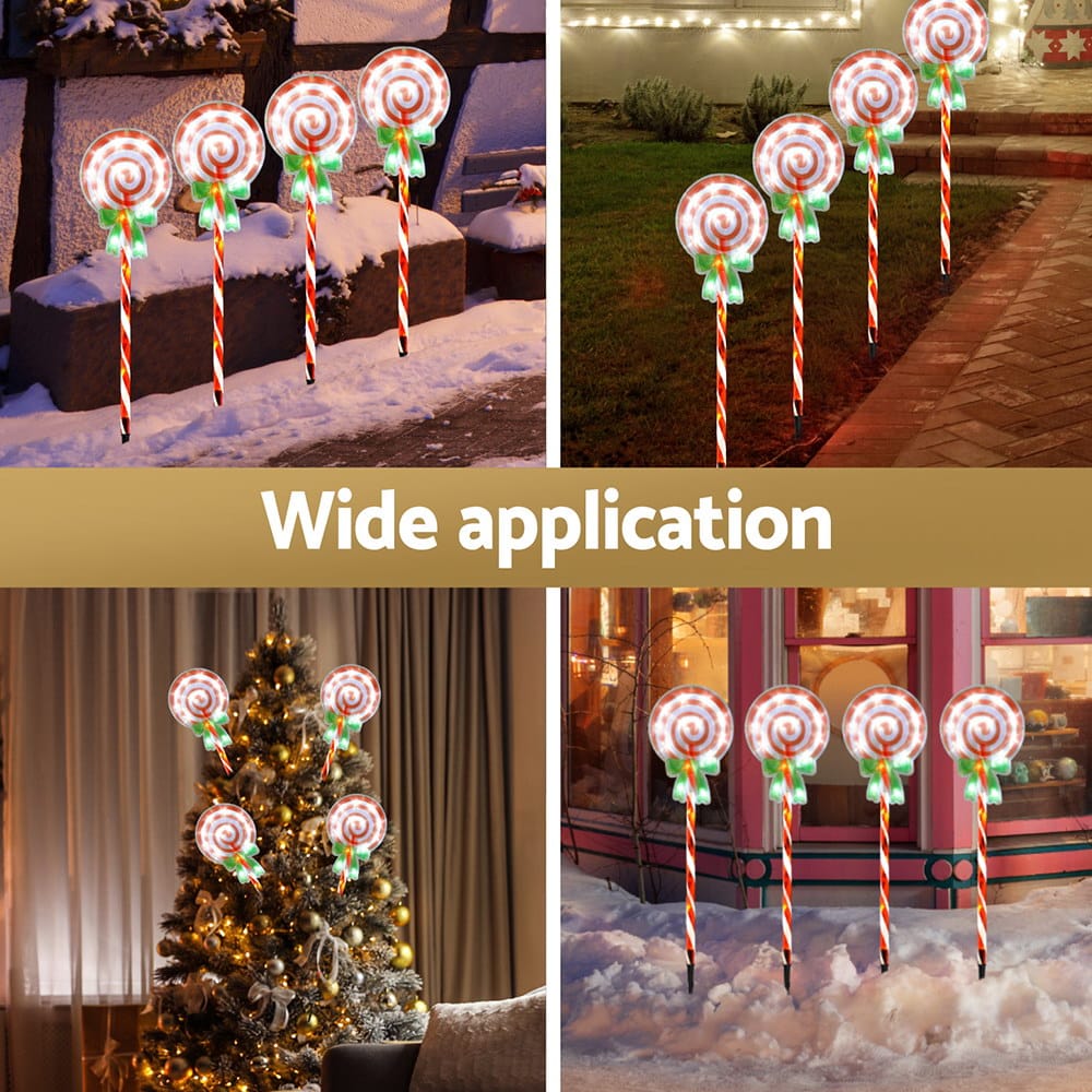 Jingle Jollys Occasions > Christmas > Outdoor Decorations & Lights 4 PCS Christmas Lights Path Ground Light Garden Decorations 68 LED Jingle Jollys