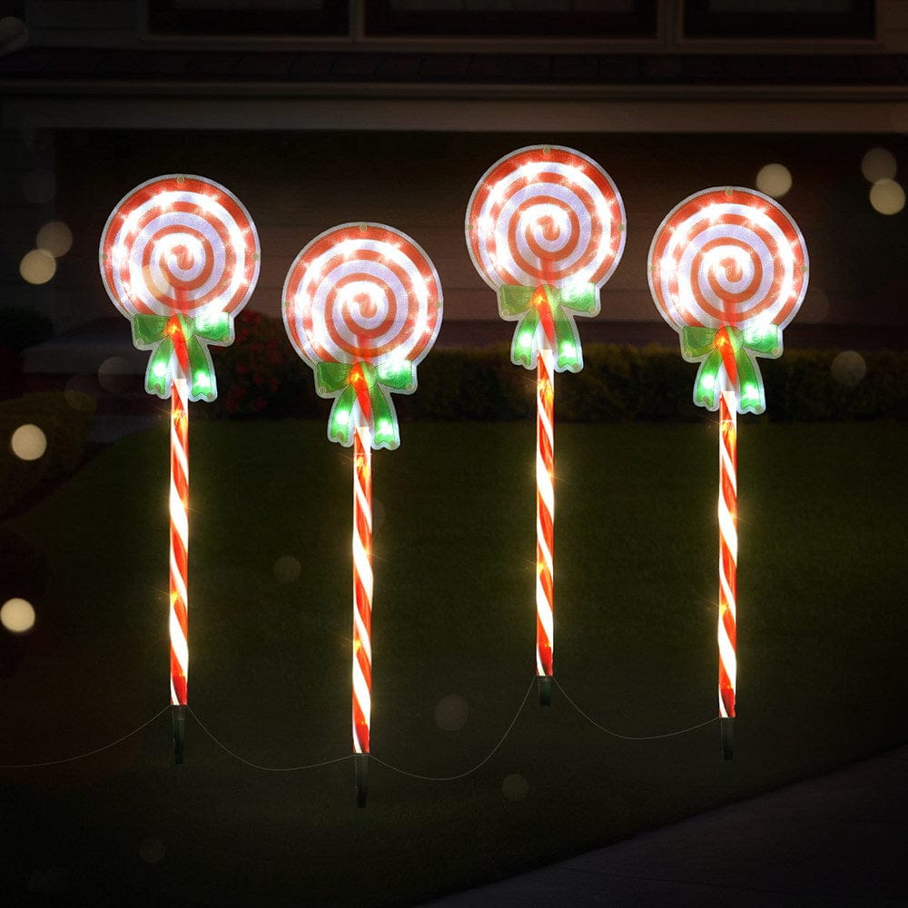 Jingle Jollys Occasions > Christmas > Outdoor Decorations & Lights 4 PCS Christmas Lights Path Ground Light Garden Decorations 68 LED Jingle Jollys