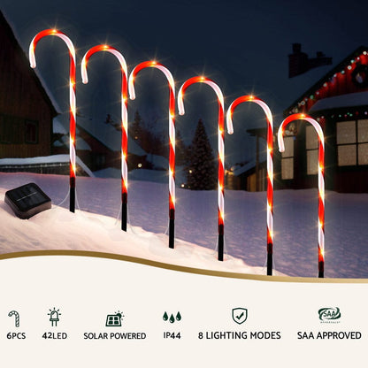 Jingle Jollys Occasions > Christmas > Outdoor Decorations & Lights 42 LED 6 PCS Christmas Lights Path Ground Light Garden Decorations Jingle Jollys