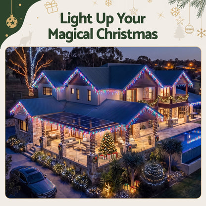 Jingle Jollys Occasions > Christmas > Outdoor Decorations & Lights Jingle Jollys 12.5M Solar Christmas Lights Icicle String Light Multi Colour