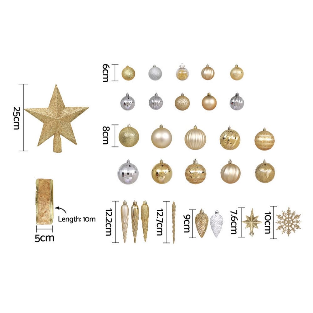 Jingle Jollys Occasions > Christmas > Outdoor Decorations & Lights Jingle Jollys 125pcs Christmas Tree Decorations Set Baubles Ornaments Party