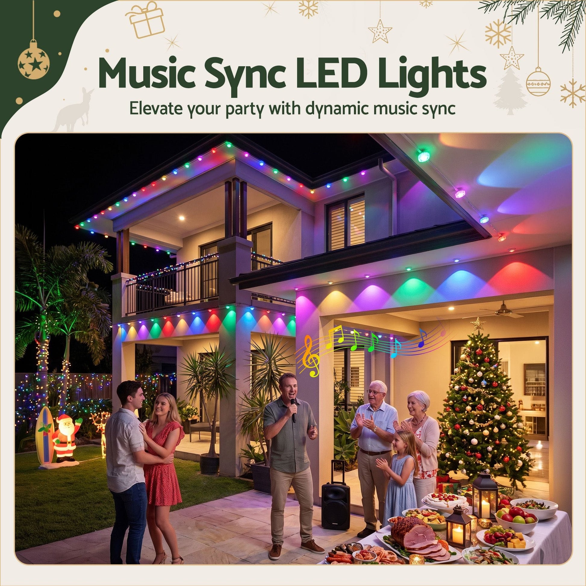 Jingle Jollys Occasions > Christmas > Outdoor Decorations & Lights Jingle Jollys 15M Christmas Lights Permanent String Eaves Light 36 LED Decoration