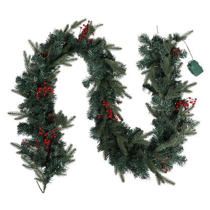 Jingle Jollys Occasions > Christmas > Outdoor Decorations & Lights Jingle Jollys 2.4m Christmas Garland with LED Lights Decorations Xmas Party